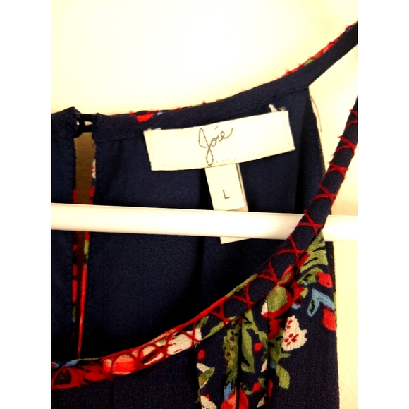 Joie Navy Floral Halter Makana Silk Dress L - Picture 4 of 10